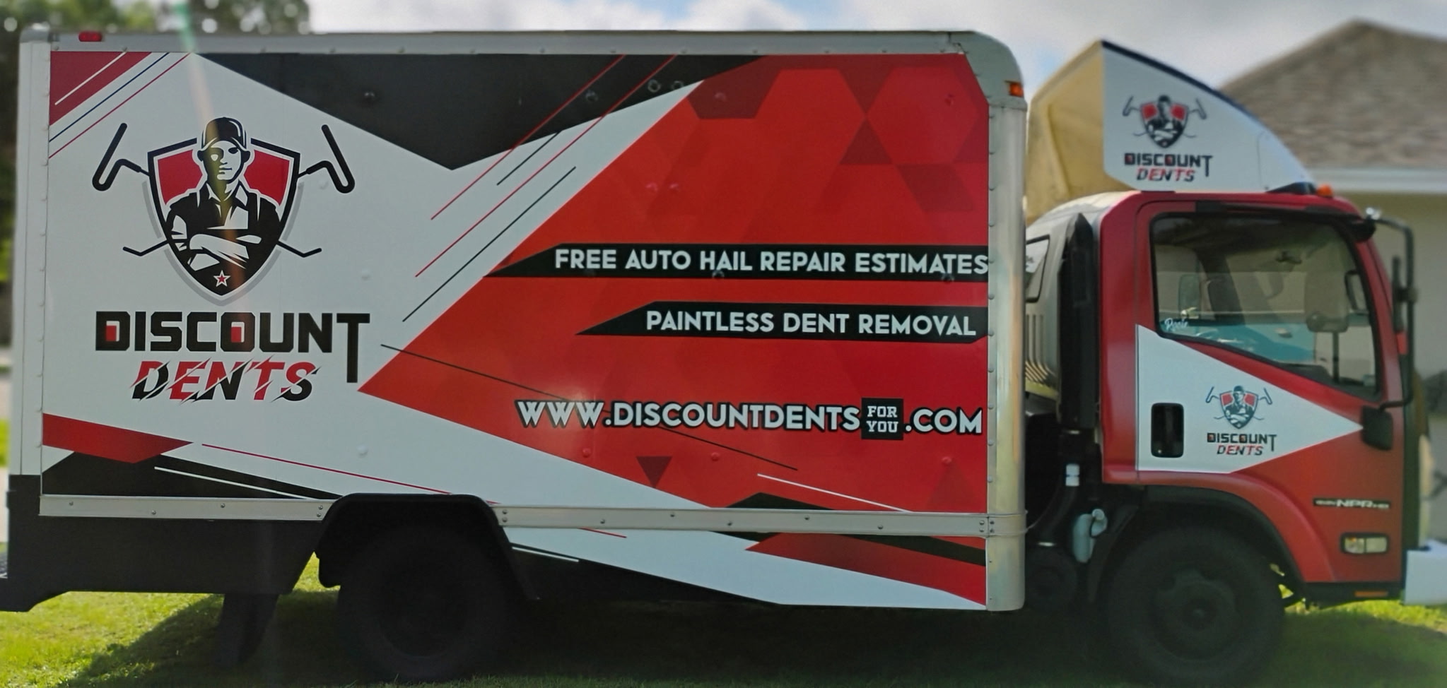 Hail damage and paintless dent repair illustration